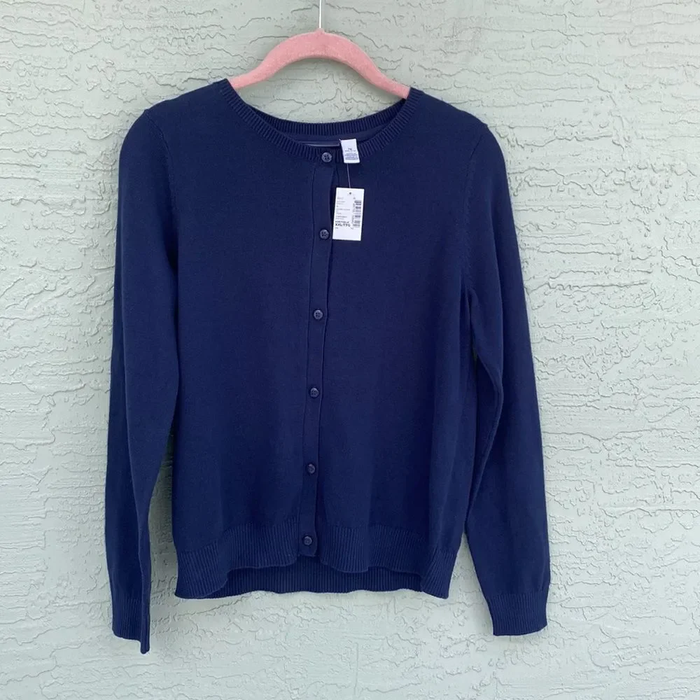 The Children’s Place Sz 16 (XXL) NWT Blue Sweater Cardigan